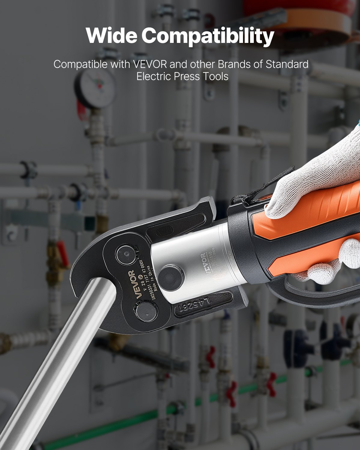 VEVOR V28 Pressing Jaw, 28mm Press Jaw for V-Type Stainless Steel Pipes, High-Strength Carburized Steel Crimping Jaws Compatible with Standard Press Tools