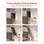 VEVOR Attic Ladder Wall-Mounted, 660LBS/299.4KG Capacity, Fits 9.5 to 10 ft Ceiling Height, 12-Step Steel Folding Stairs with Handrails, Pull Down Attic Ladders for Attics, Garages, Roofs, Basements