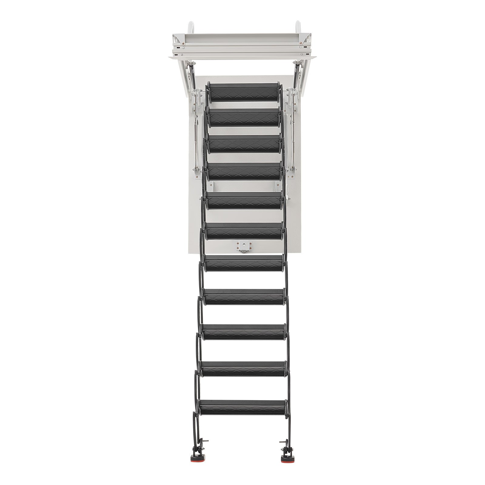 VEVOR Attic Ladder, 660LBS/299.4KG Capacity, Fits 8.5 to 9.4 ft Ceiling Height and 39.4 x 27.5 inch Opening Size, Alloy Steel Pull-Down Retractable Ceiling Stair with Pulling Rod for Attic Loft Roof