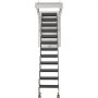 VEVOR Zolderladder, draagvermogen 299,4 kg, geschikt voor plafondhoogtes van 2,9-3,1 m en een openingsmaat van 1000,76 x 698,5 mm, schaarladder van gelegeerd staal met trekstang voor zolder