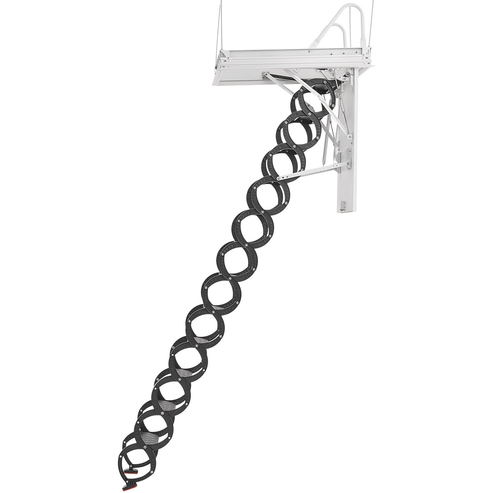 VEVOR Attic Ladder, 660LBS/299.4KG Capacity, Fits 9.5 to 10.2 ft Ceiling Height and 39.4 x 27.5 inch Opening Size, Alloy Steel Pull-Down Retractable Ceiling Stair with Pulling Rod for Attic Loft Roof