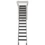 VEVOR Zoldertrap, draagvermogen 299,4 kg, geschikt voor plafondhoogtes van 3,2-3,35 m en openingsmaat 1000,76 x 698,5 mm, uitschuifbare plafondladder van gelegeerd staal met trekstang voor zolder