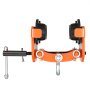 VEVOR manual trolley with black wheels and orange frame, side view showcasing sturdy construction.