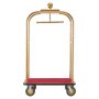 VEVOR roestvrijstalen hotelbagagewagen, 544,31 kg zware bagagewagen met 8-inch rubberen wielen, hoteltrolley met rode loper en kledingstang, commerciële bagagewagen voor hotels en resorts, goudkleurig