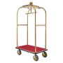 VEVOR roestvrijstalen hotelbagagewagen, 544,31 kg zware bagagewagen met 8-inch rubberen wielen, hoteltrolley met rode loper en kledingstang, commerciële bagagewagen voor hotels en resorts, goudkleurig