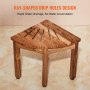 VEVOR Corner Teak Shower Bench, 12.4" Height 11.5" Radius, 100% Teak Wood Corner Shower Beach, Mold-resistant, 300 LBS with Storage Shelf, Shower Stool for Inside & Outside Shower, for Bathroom