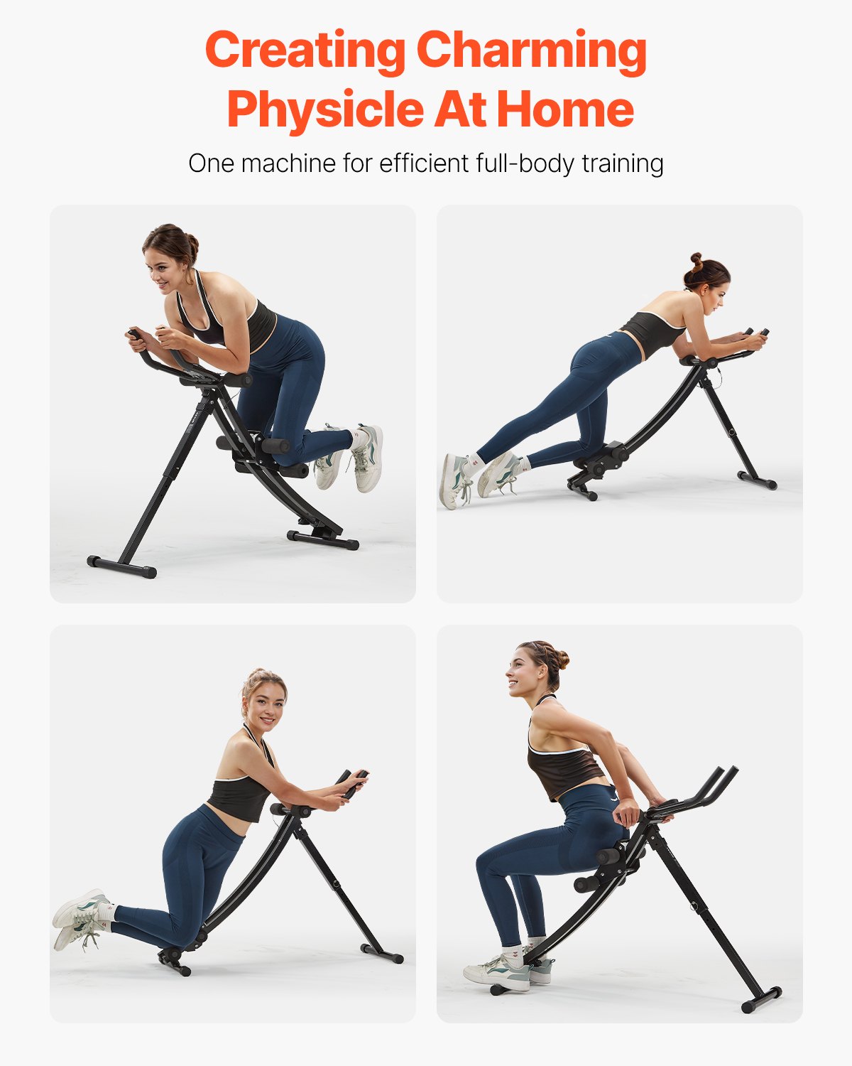 VEVOR AB Workout Machine Equipment Home Gym Core Abdominal Trainers Adjustable