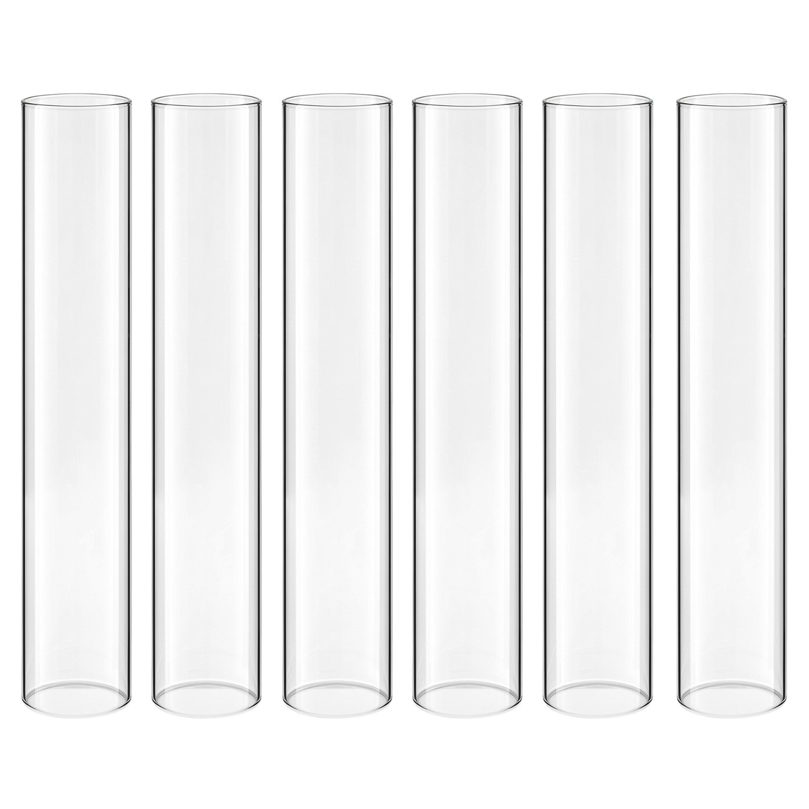 VEVOR 24-delige glazen cilinderset voor kaarsen, stormlantaarns 65x350mm, kaarsenkappen van borosilicaatglas, kaarsenkappen zonder bodem, windbestendige kaarsenhouders voor bruiloften, kerst en feestdecoratie