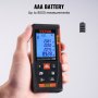 VEVOR professionele laserafstandsmeter afstandsmeter (2" LCD-display, oppervlakte, afstand, volume Pythagoras, max. meetbereik: 50 m, nauwkeurigheid: ±1,5 mm, 2x 1,5 V batterijen, beschermhoes)