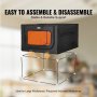 VEVOR Laser Engraver Enclosure, 31.5 x 31.5 x 19.6", Dual-Direction Viewing, Flame Retardant and Fireproof Protective Cover, with Exhaust Fan and Pipe, Insulates Smoke, Noise and Eye Protection