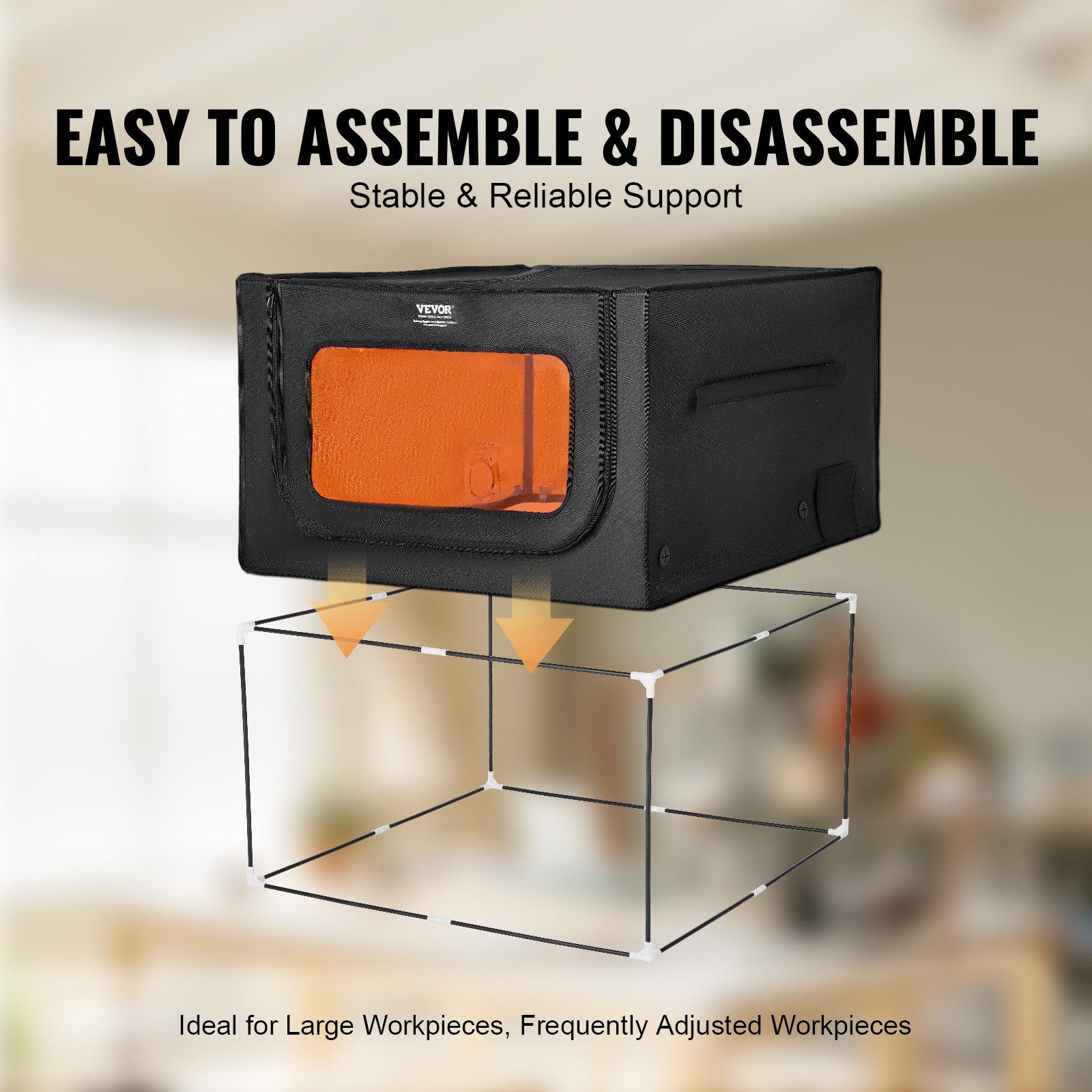 VEVOR Laser Engraver Enclosure, 31.5 x 31.5 x 19.6", Dual-Direction Viewing, Flame Retardant and Fireproof Protective Cover, with Exhaust Fan and Pipe, Insulates Smoke, Noise and Eye Protection
