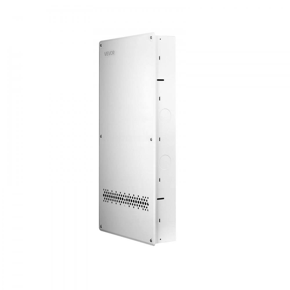 VEVOR inbouw communicatieverdeler, 71 cm (28 inch), gemaakt van koudgewalst staal, multimediaverdeler met afneembaar frontpaneel, uitsparingen en kabelwartels voor routers, modems en AV-apparaten.