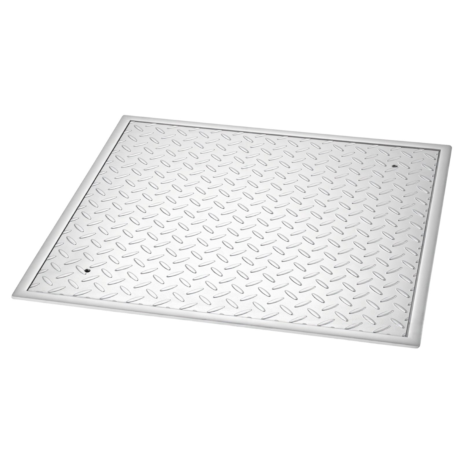 VEVOR putdeksel met frame 50 x 50 cm, vierkant putdeksel, septische tankdeksel, zwaar uitgevoerde antislip gootdeksel van koolstofstaal voor afwateringskanalen, voor looppaden, tuinen en erven.