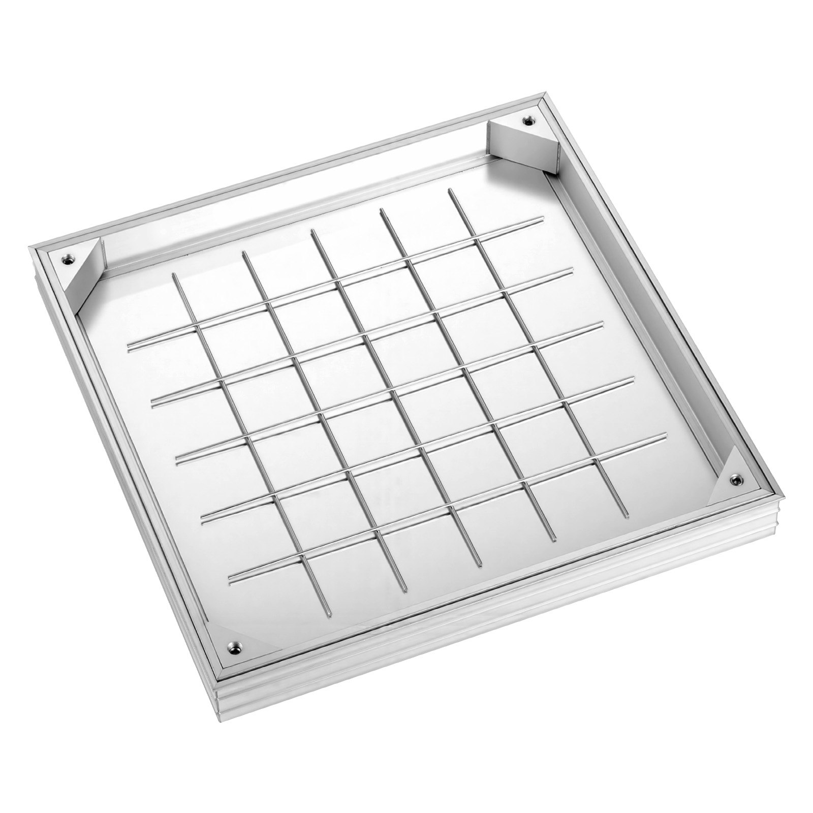 VEVOR putdeksel met frame 50 x 50 cm, onzichtbaar putdeksel, bestraatbare septictankdeksel van aluminiumlegering voor geïntegreerde afwatering op looppaden in tuinen en op terrassen.