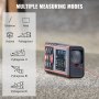 VEVOR professionele laser afstandsmeter 100m meetbereik afstandsmeter ±1.5mm nauwkeurigheid afstandsmeter 2.4" LCD display Meerdere meetmodi 4 meeteenheden feet/meter/inch/feet+inch Draagkoffer voor 100 metingen