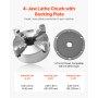 VEVOR 4-Jaw Lathe Chuck, 8 Inch (200 mm), Self-Centering Chuck with 1 1/2 in-8 Threaded Backing Plate, 0.16-7.87 in (4-200 mm) Clamping Range with T-wrench Screws, HT300 Material, for Wood Metal Lathe