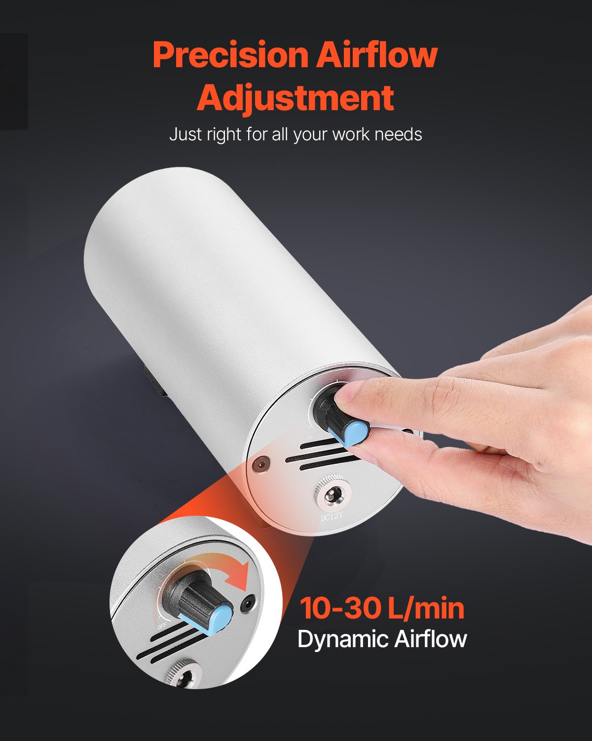 VEVOR Air Assist, Adjustable 30 L/min Airflow, Air Assist Pump Kit for Laser Cutter and Engraver, Clear Smoke and Dust, Reduce Surface Temperature, Shield Laser Lens, for Laser Engraver ≥ 20W