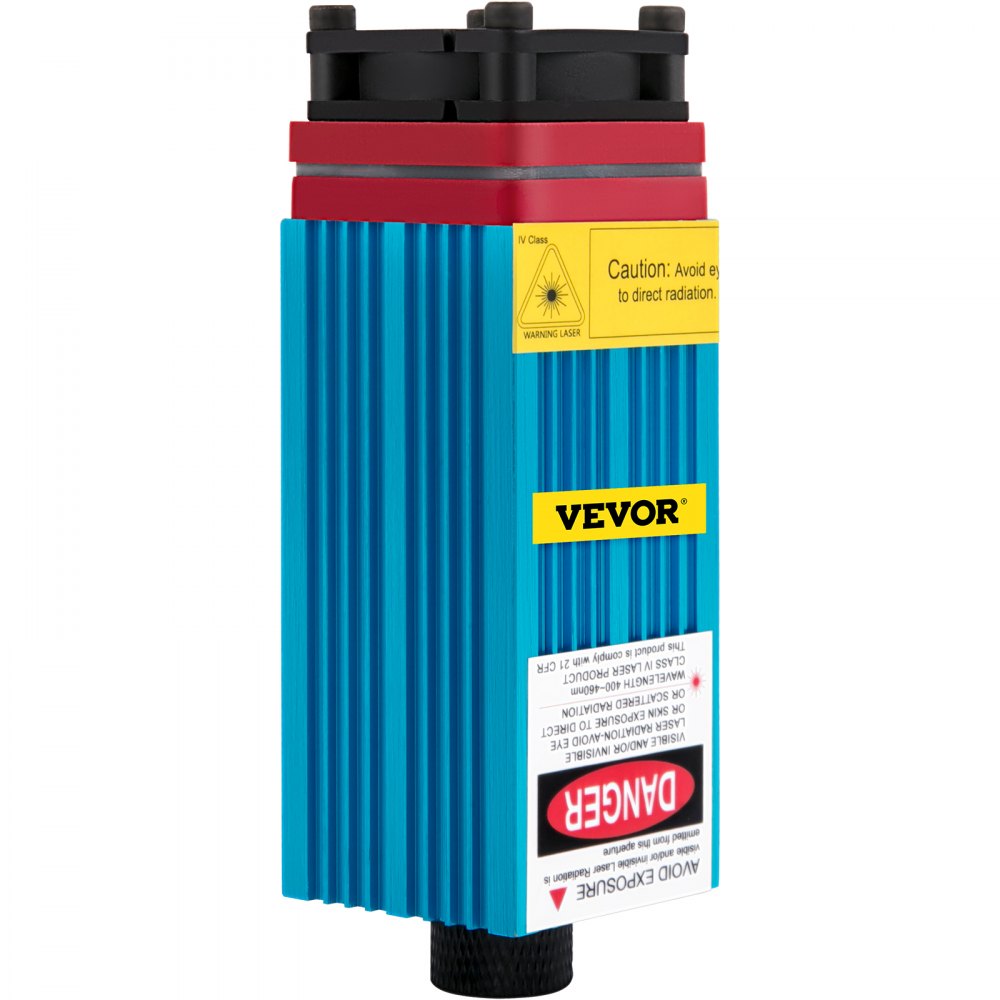 VEVOR Laser Module Cnc 5500 mW Module Graveerapparaat 445-450 nm Blauwe 12V 1A TTL/PWM Laserinterface 2 Pinnen Puntmodus Werkafstand 20-50 mm