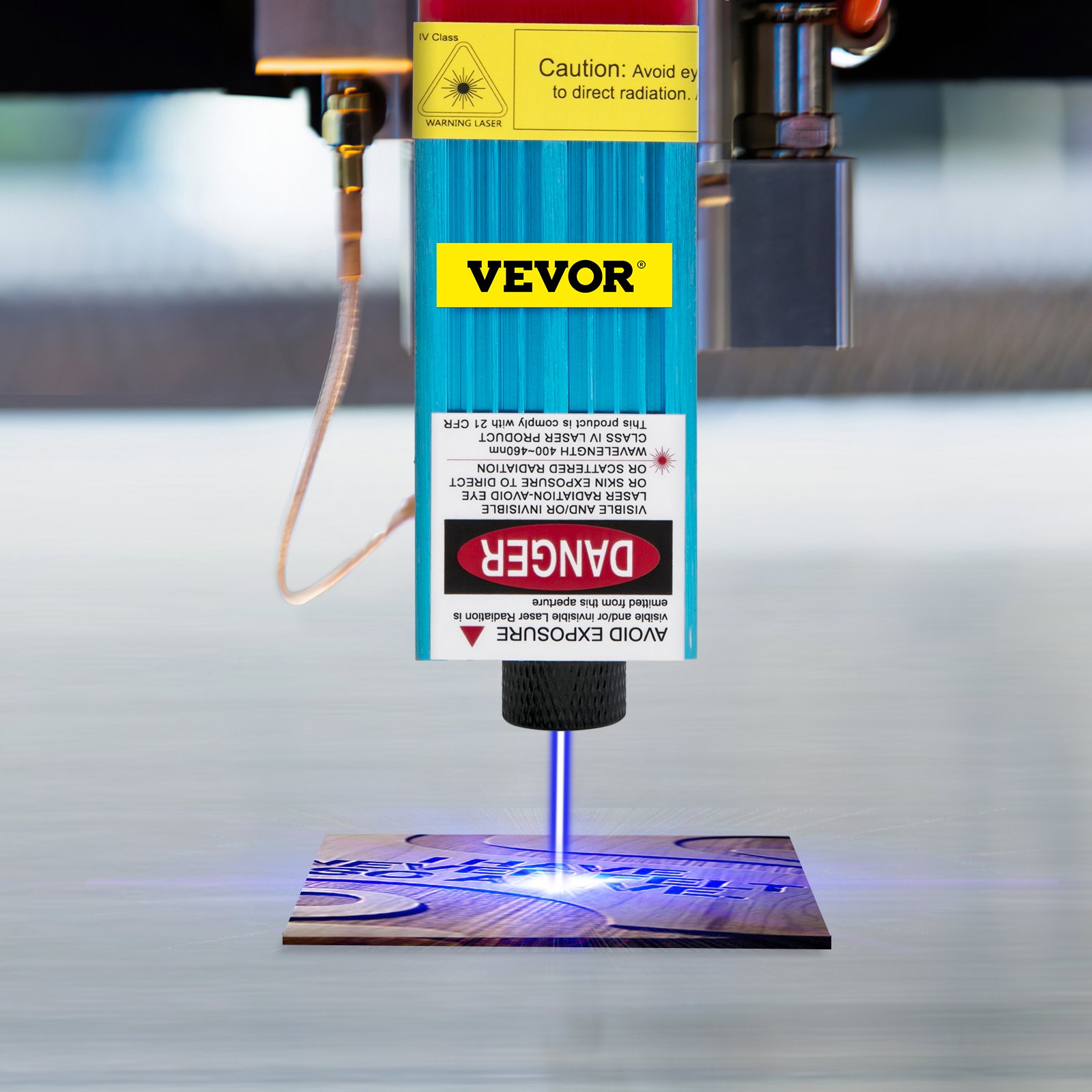 VEVOR Laser Module Cnc 5500 mW Module Graveerapparaat 445-450 nm Blauwe 12V 1A TTL/PWM Laserinterface 2 Pinnen Puntmodus Werkafstand 20-50 mm