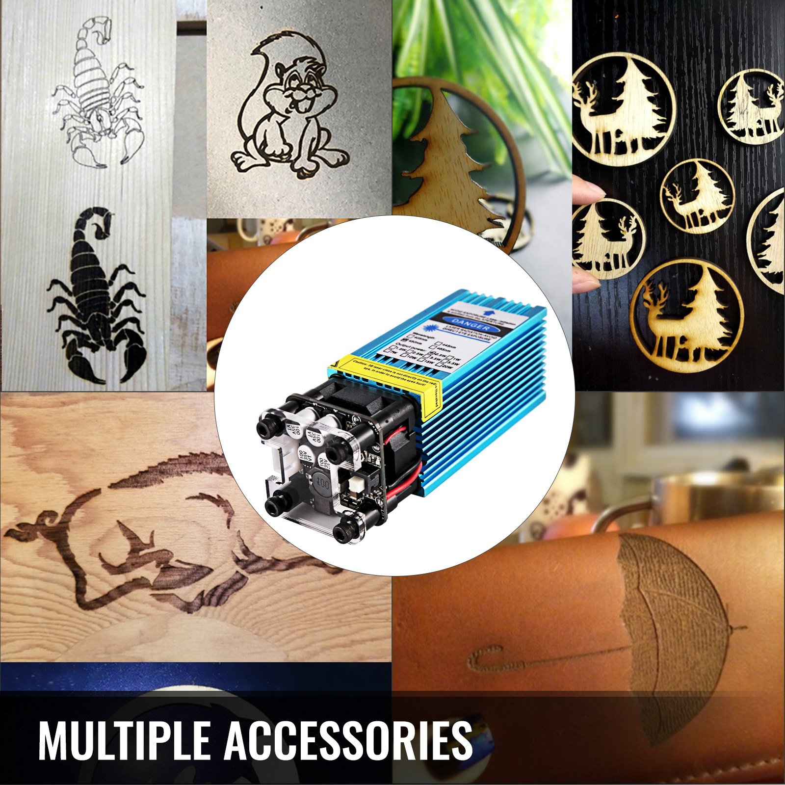 Vevor Laser Module Cnc Module Graveerkop 500mw 445nm 12v 1610pro, 3018, 3018pro