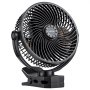 VEVOR Mini Clip-on Ventilator, USB-aangedreven bureauventilator, 3 snelheidsstanden en circulatiestand, circulatieventilator voor bureau, golfkar, kamperen, loopband, zwart