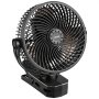 VEVOR Mini Clip-on Ventilator, USB-aangedreven bureauventilator, 3 snelheidsstanden en circulatiestand, circulatieventilator voor bureau, golfkar, kamperen, loopband, zwart