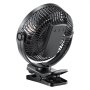 VEVOR Mini Clip-on Ventilator, Bureauventilator met LED, USB-poort, 3 snelheidsstanden en circulatiestand, Circulatieventilator voor bureau, golfkar, kamperen, loopband, kantoor