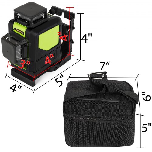 12 Line Self-Leveling Rotary Laser Level Kit Automatic Precise IP54 Water-Proof