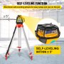 VEVOR 360° Self-Leveling Rotary Laser Level Kit Red Beams+ 1.65M Aluminum Tripod + 5M 5-Section Staff