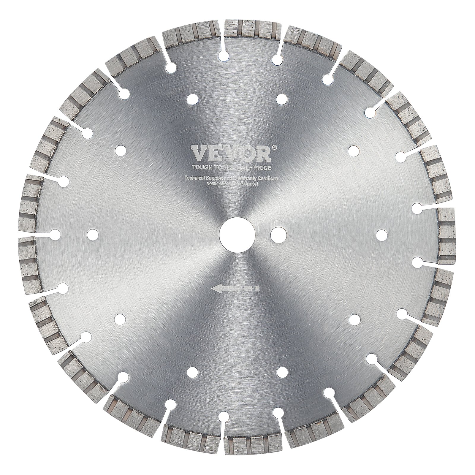VEVOR Diamond Blade, 12inch/300mm Concrete Saw Blade Wet or Dry, 0.47inch/12mm Wavy Teeth Diamond Segment Blade, Universal 1 inch/25.4 mm Center Hole Diameter, for Concrete Cement Board Tile Brick