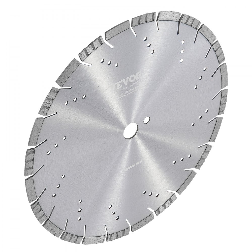 VEVOR diamantzaagblad, 14 inch/350 mm betonzaagblad voor nat of droog werk, 0,39 inch/10 mm diamantsegmentzaagblad met schuine tanden, universele middengatdiameter 1 inch/25,4 mm, voor beton, cementplaten, tegels, bakstenen
