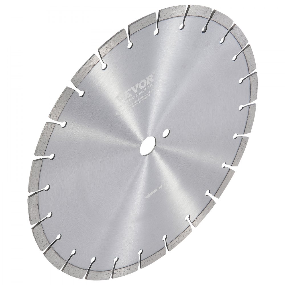 VEVOR Diamond Blade, 14inch/350mm Concrete Saw Blade Wet or Dry, 0.47inch/12mm Flat Teeth Diamond Segment Blade, Universal 1 inch/25.4 mm Center Hole Diameter, for Concrete Cement Board Tile Brick