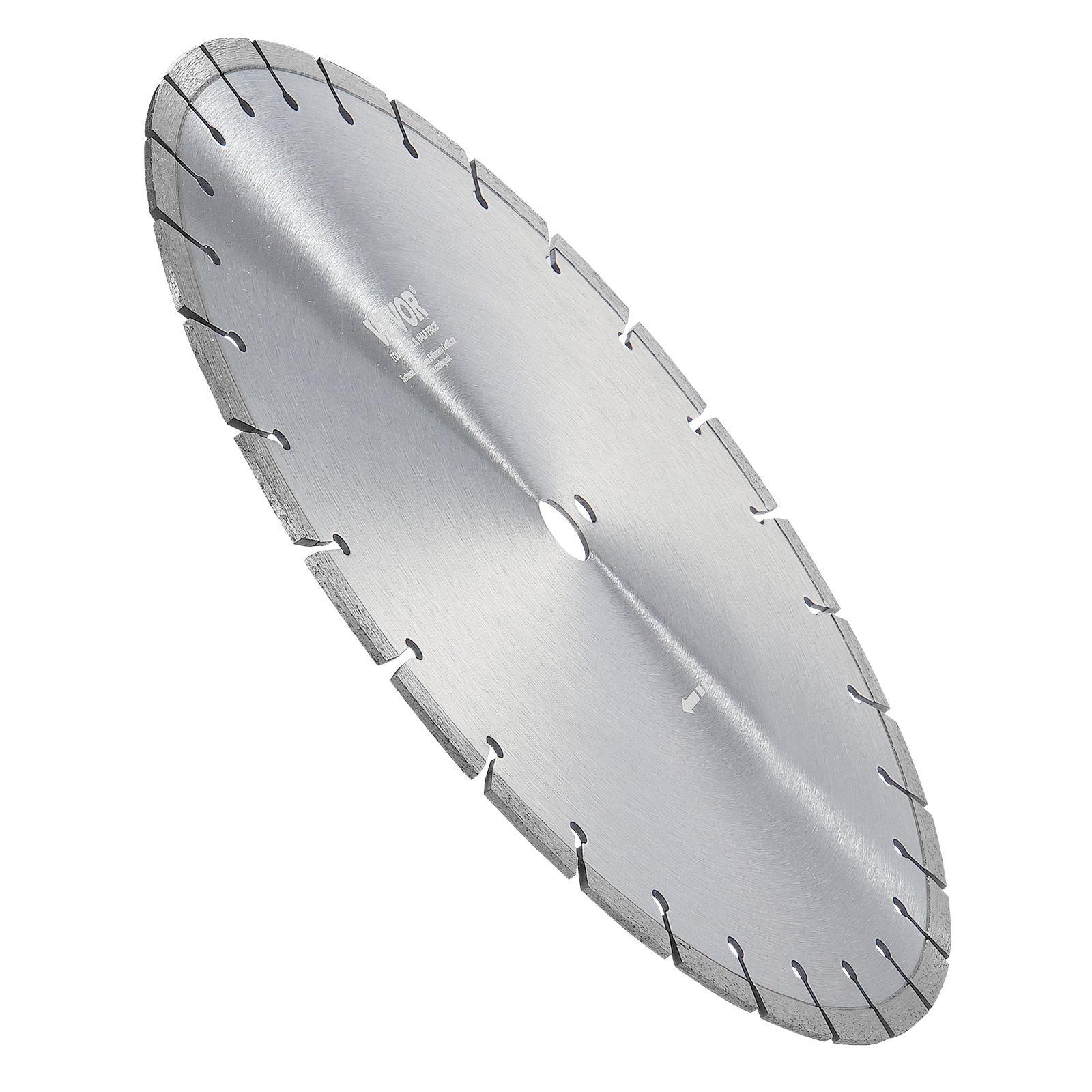 VEVOR Diamantzaagblad Betonzaagblad 40 cm voor nat of droog werk, 12 mm diamantsegmentzaagblad met vlakke tanden, middengatdiameter 25,4 mm, voor beton, cementplaten, tegels, bakstenen