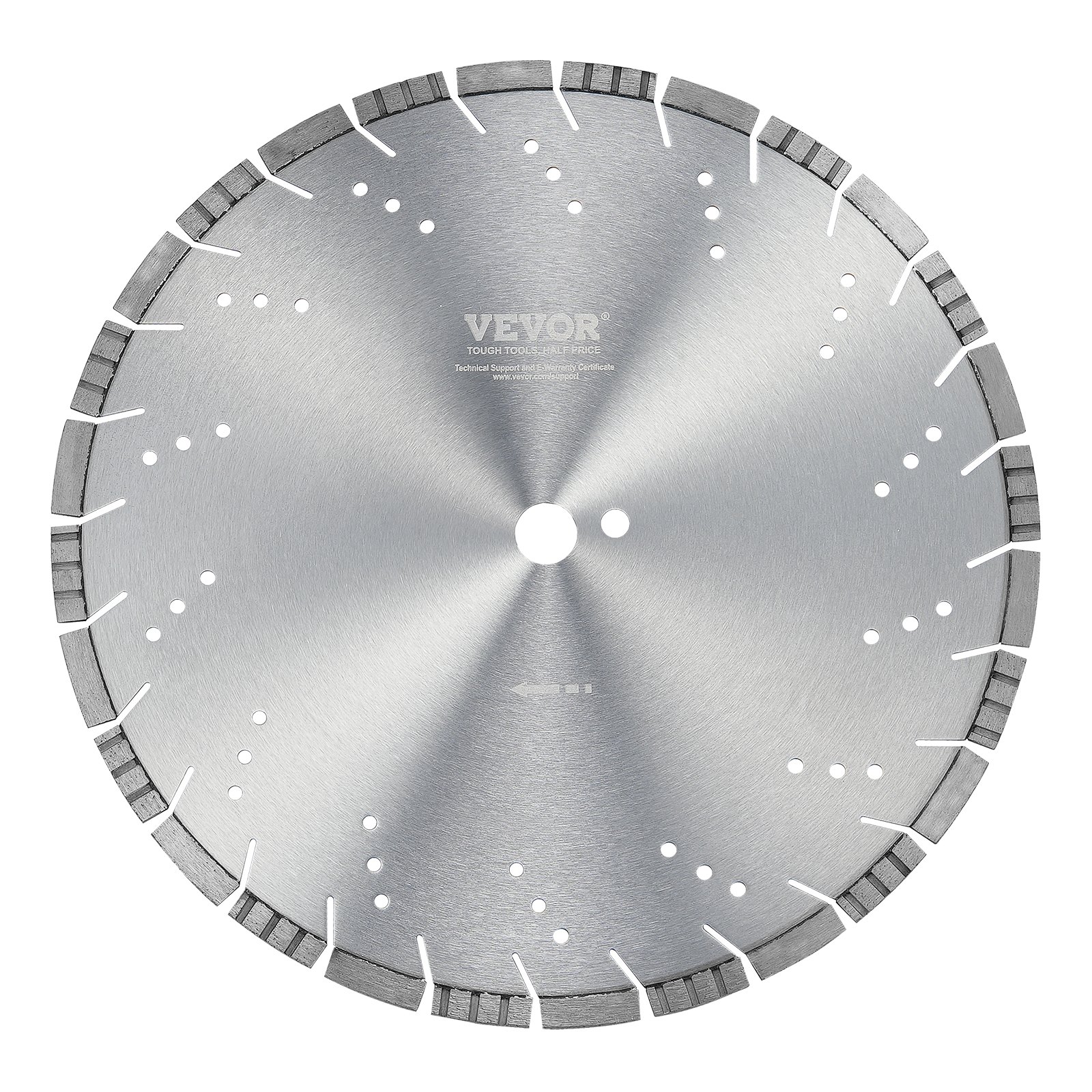 VEVOR Diamond Blade, 16inch/400mm Concrete Saw Blade Wet or Dry, 0.47inch/12mm Slanted Teeth Diamond Segment Blade, Universal 1 inch/25.4 mm Center Hole Diameter, for Concrete Cement Board Tile Brick