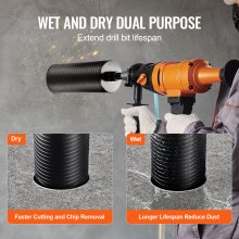VEVOR diamantboor kernboor, 108 mm natte/droge diamantkernboor voor bakstenen en blokken, betonkernboor met geleideboor en zaagblad, 241,3 mm boordiepte, 5/8"-11 binnendraad