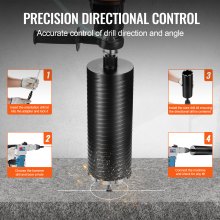 VEVOR kernboor, 101,6 mm natte/droge diamantkernboor voor bakstenen en blokken, betonkernboor met geleideboor en zaagblad, 241,3 mm boordiepte, 5/8"-11 binnendraad, laserlassen