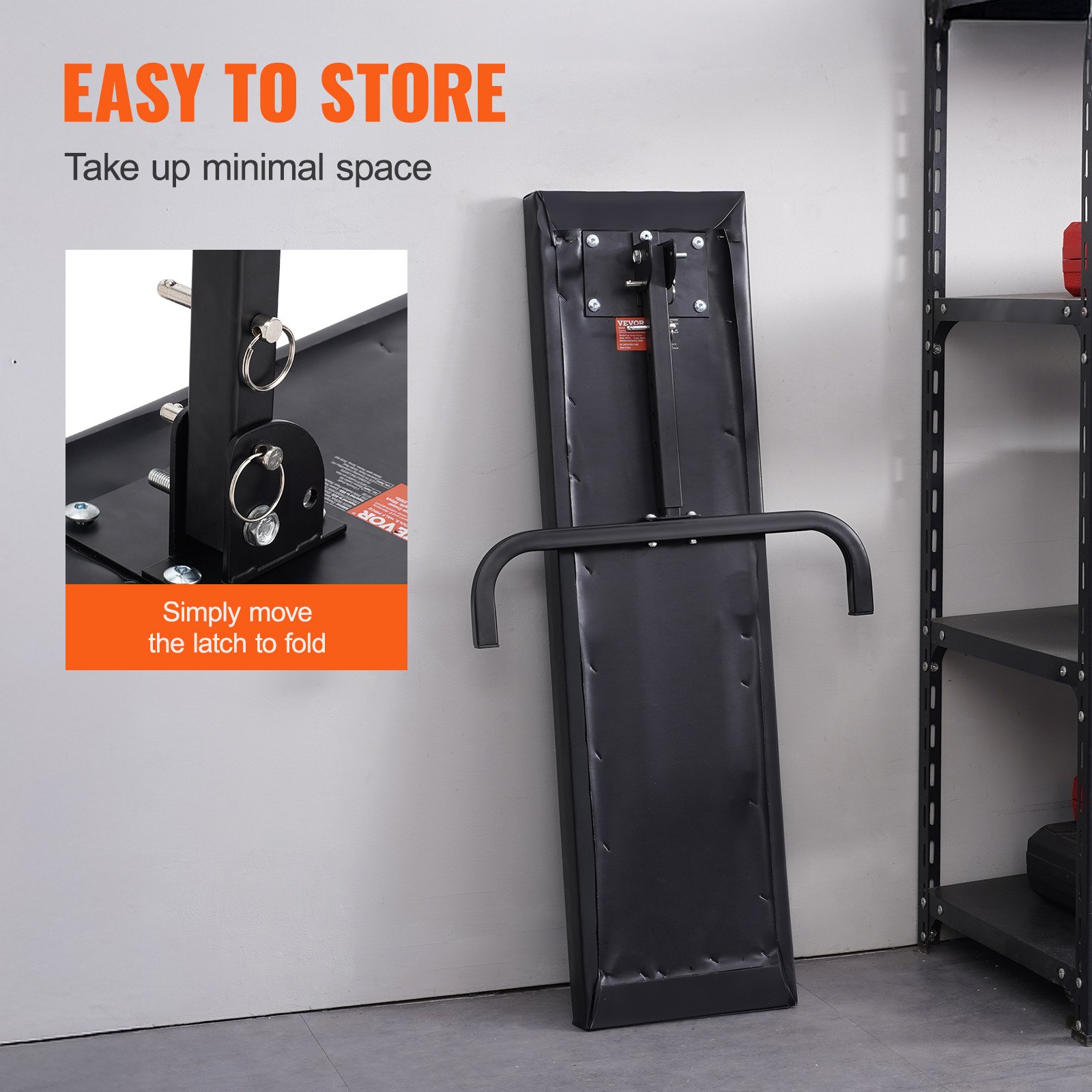 VEVOR Under Dash Creeper, 1016 mm, 149.7 kg Capacity Rolling Mechanic Garage Creeper, 20.3-27.4 in Height Adjustable, Laying Down or Upright Inside of Car or Truck, Easy Fold Support for Garage Shop