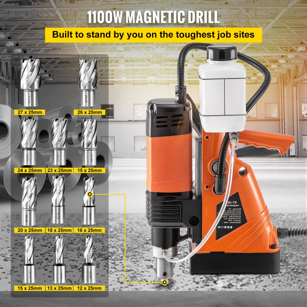 Vevor Magneet Boormachine Magnetische Kernboormachine 10000n 11 Stucks Snijders