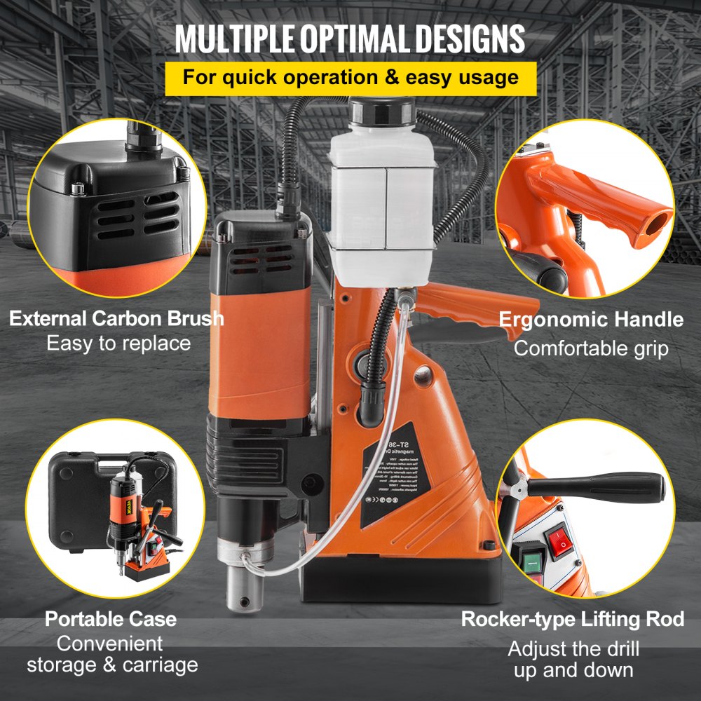Vevor Magneet Boormachine Magnetische Kernboormachine 10000 N + 6 Stuks Snijders
