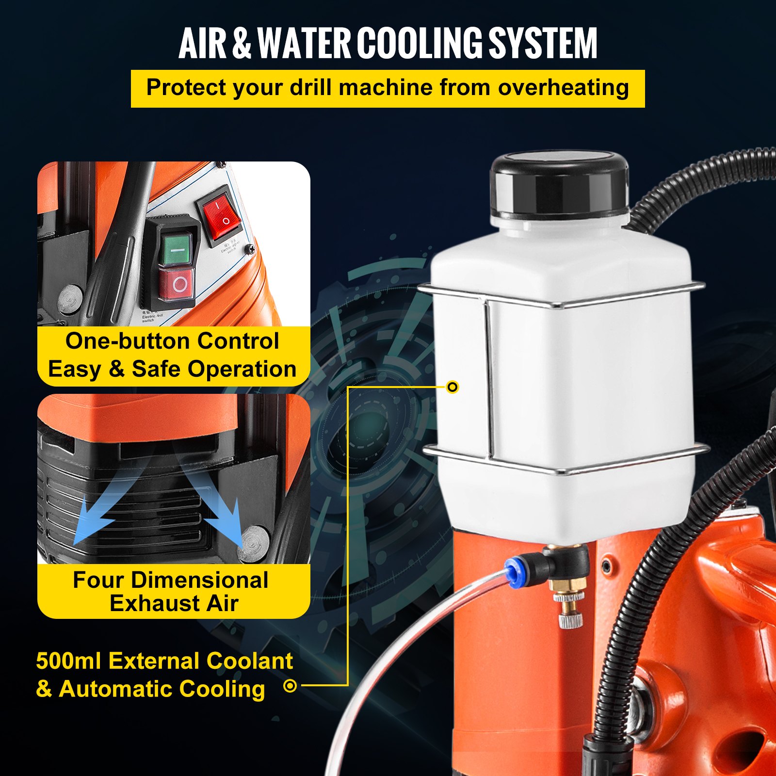 Vevor Magneet Boormachine Magnetische Kernboormachine 10000 N + 6 Stuks Snijders