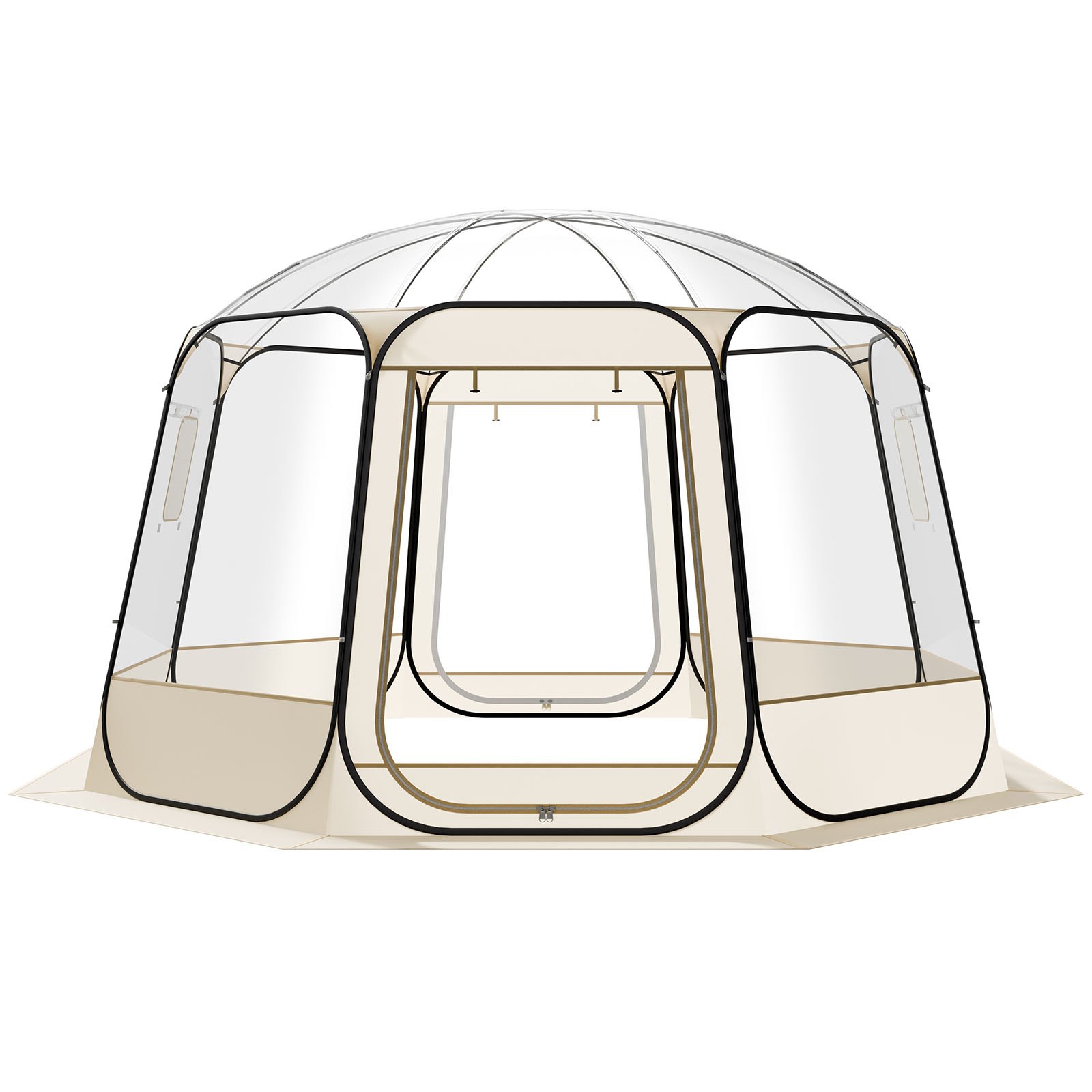 VEVOR Pop-up Bubble Tent, 366 x 345 x 220 cm, Transparante Kampeertent, Tuinkoepel Iglo Tent met Ramen, Sporttent, 540° Panoramisch Uitzicht, voor 10-12 Personen, Terras, Achtertuin