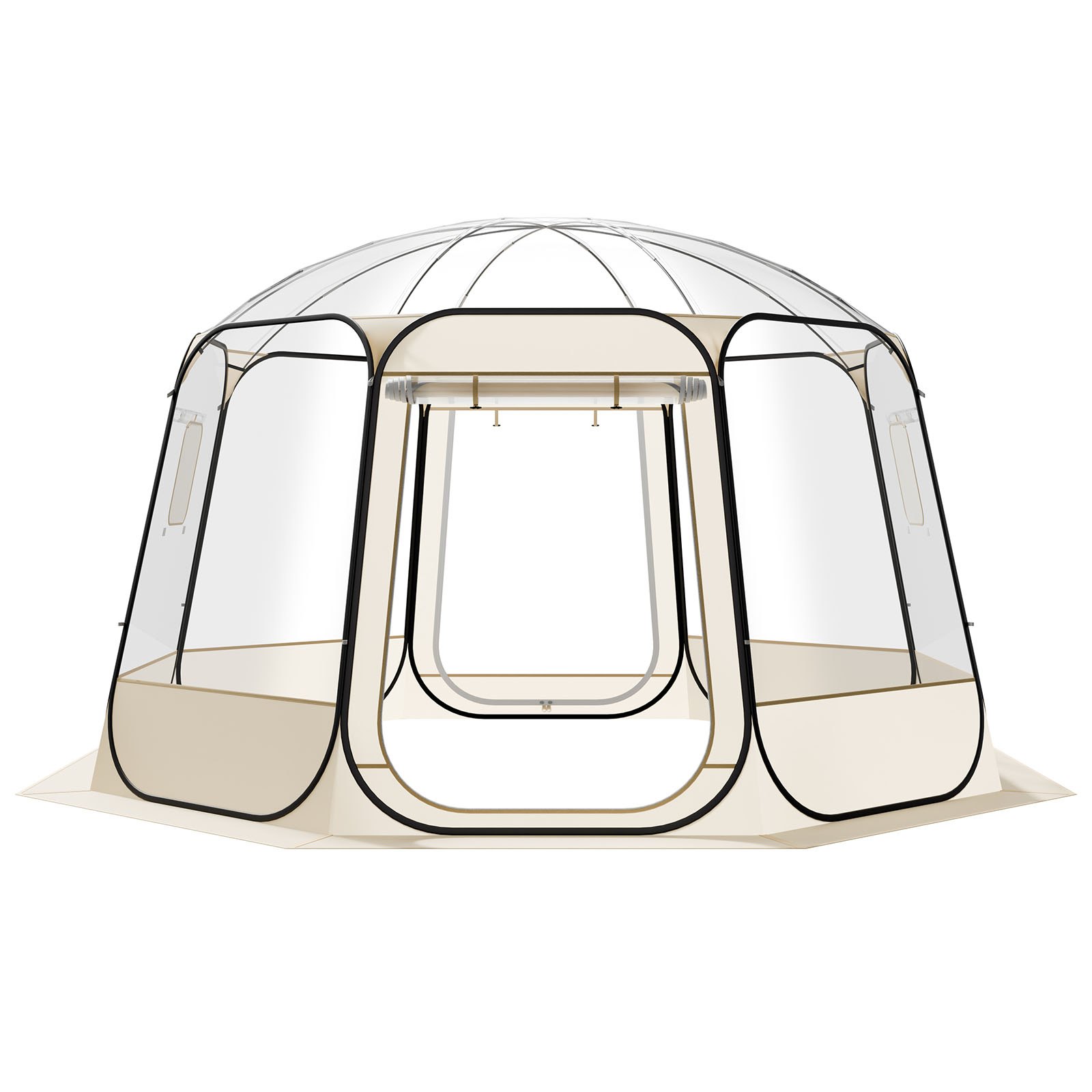 VEVOR Pop up Bubble Tent, 12 x 11.1 ft Waterproof & UV-Resistant, Clear Camping Tent Shelter, Outdoor Garden Dome Igloo Tents with Windows, 540° Panoramic View, for 10-12 Persons Patio Backyard
