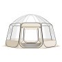 VEVOR Pop-up Bubble Tent, 458 x 432 x 230 cm, Transparante Kampeertent, Tuinkoepel Iglo Tent met Ramen, Sporttent, 540° Panoramisch Uitzicht, voor 12-15 Personen, Terras, Achtertuin