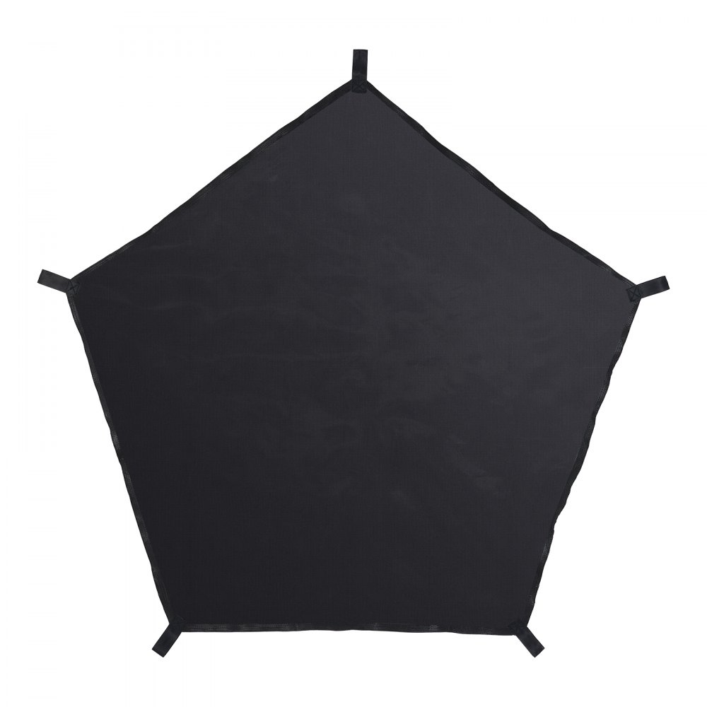 pentagon-shaped black fabric with five straps for attachment. suitable for VEVOR dome climber hammock.