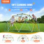 VEVOR climbing dome: 10ft geometric structure for 4-5 children aged 3-10 in a grassy park.