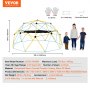 VEVOR climbing dome, 3-10 years, 750 lbs max load, 120x120x60 in, gloves, allen key, hex nut wrench.