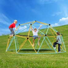 VEVOR klimkoepel 3,04 m geometrisch speeltoestel met hangmat en schommel, voor kinderen van 3 tot 10 jaar, speeltoestel 340 kg draagvermogen, met klimgreep, speeltoestel voor in de tuin