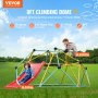 VEVOR Climbing Dome, 8FT Geometric Dome Climber with Slide, for Kids 3 to 9 Years Old, Jungle Gym Supports 600LBS and Easy Assembly, with Climbing Grip, Outdoor and Indoor Play Equipment for Kids