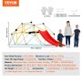 VEVOR Climbing Dome, 8FT Geometric Dome Climber with Slide, for Kids 3 to 9 Years Old, Jungle Gym Supports 600LBS and Easy Assembly, with Climbing Grip, Outdoor and Indoor Play Equipment for Kids