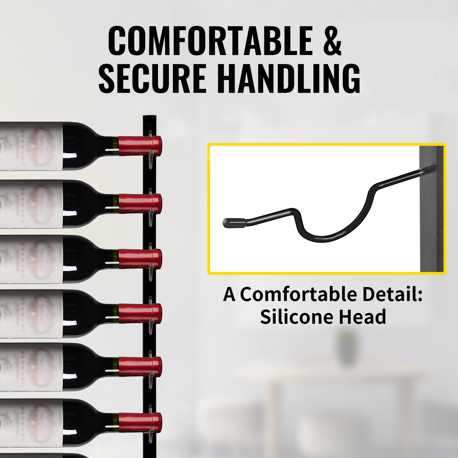 Vevor Wijnrek Muur Wijnrek Wandmontage Zwart Muur Wijnflessenhouder Q235 Staal